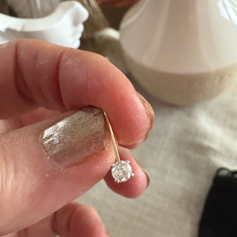 Beautiful Dainty 14k Gold Real Diamond Earrings